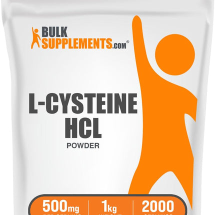 L-Cysteine HCl Powder (NAC) – BulkSupplements, 1kg, 500mg per Serving, Gluten Free