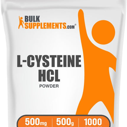 L-Cysteine HCl Powder (NAC) – 500mg/Serving, 500g | Gluten Free | BulkSupplements