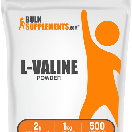 BulkSupplements L-Valine Powder – 2 g per Serving, Unflavored Gluten Free BCAA, 1kg