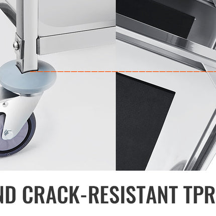 VEVOR Stainless Steel Cart 3/2/1 Layers Lab Utility Cart Medical Cart W/ Lockable Universal Wheels for Lab Clinic Kitchen Salon