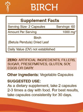 Secrets of the Tribe Birch 120 Capsules – 1000 mg per Serving