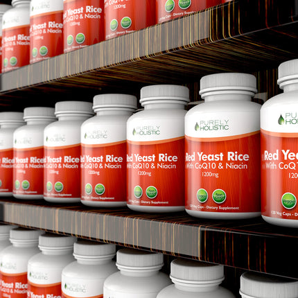 Red Yeast Rice 1200mg with CoQ10 & Niacin – 120 Vegetarian Capsules | Healthy Heart Formula