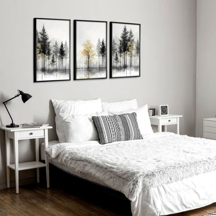 Landscape Canvas Wall Art | Set of 3 Asian Inspired Wall art Prints