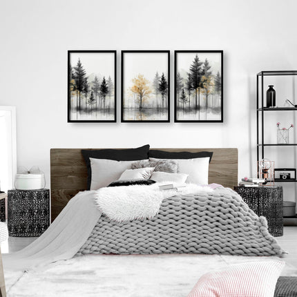 Landscape Canvas Wall Art | Set of 3 Asian Inspired Wall art Prints