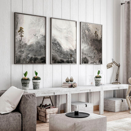 Living room art wall | set of 3 Landscape art prints