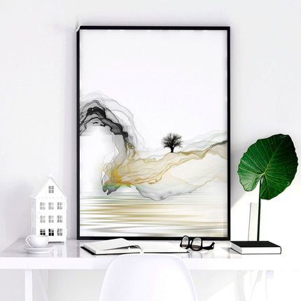 Landscape painting Japanese | set of 3 Bedroom wall art
