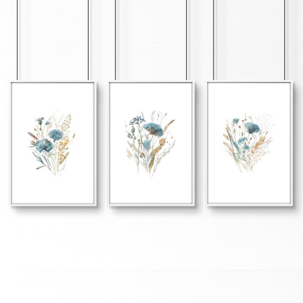 Large Picture For Bedroom | Set of 3 Botanical Art Prints