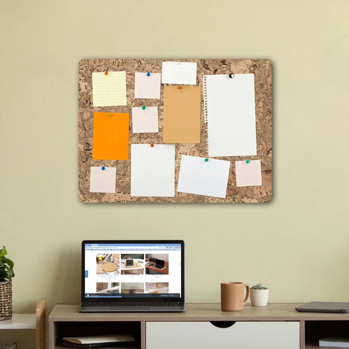 Large Cork Notice & Memo Board | Twist Black | 600 x 450 x 18 mm