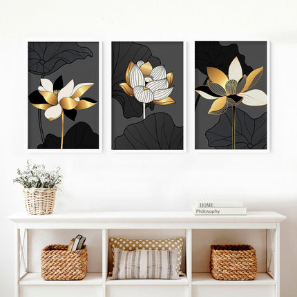 Large wall art for living room | set of 3 wall art prints