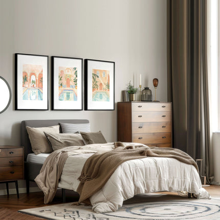 Large Wall Art Framed | Set of 3 Beach Decor Wall art Prints