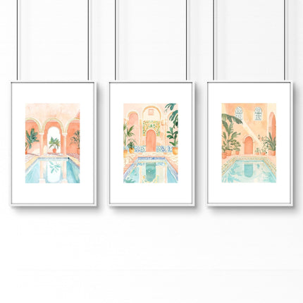 Large Wall Art Framed | Set of 3 Beach Decor Wall art Prints