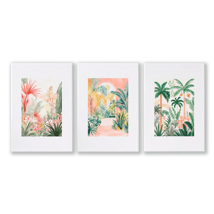 Large Wall Paintings Framed | Set of 3 Beach Decor Wall art Prints