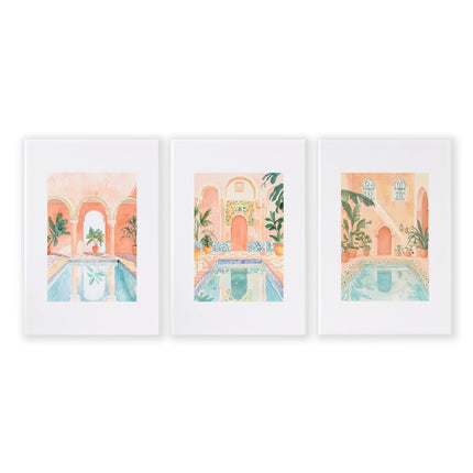 Large Wall Pictures For Living Room | Set of 3 Beach Decor Wall art Prints