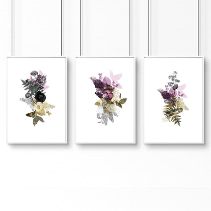 Set of 3 Wall Art – Large Floral Prints for Living Room
