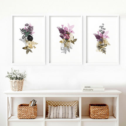 Set of 3 Wall Art – Large Floral Prints for Living Room