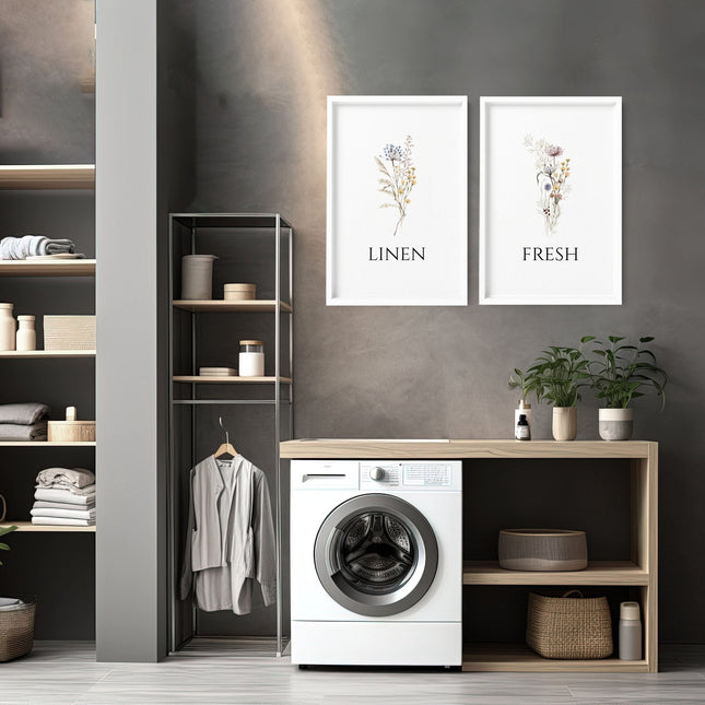 Laundry Room Wall Decor | French Country Set of 2 Prints