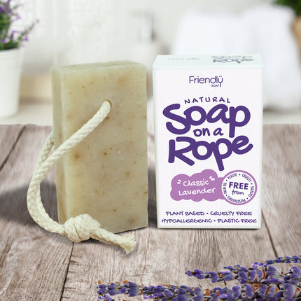 Natural Soap On A Rope - 'Classic' Lavender 125g