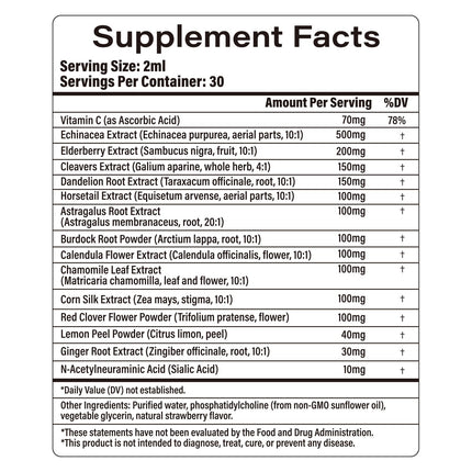 Lazpowfi Liposomal Lymph Drops 2000mg – Strawberry Flavor, 2 fl oz