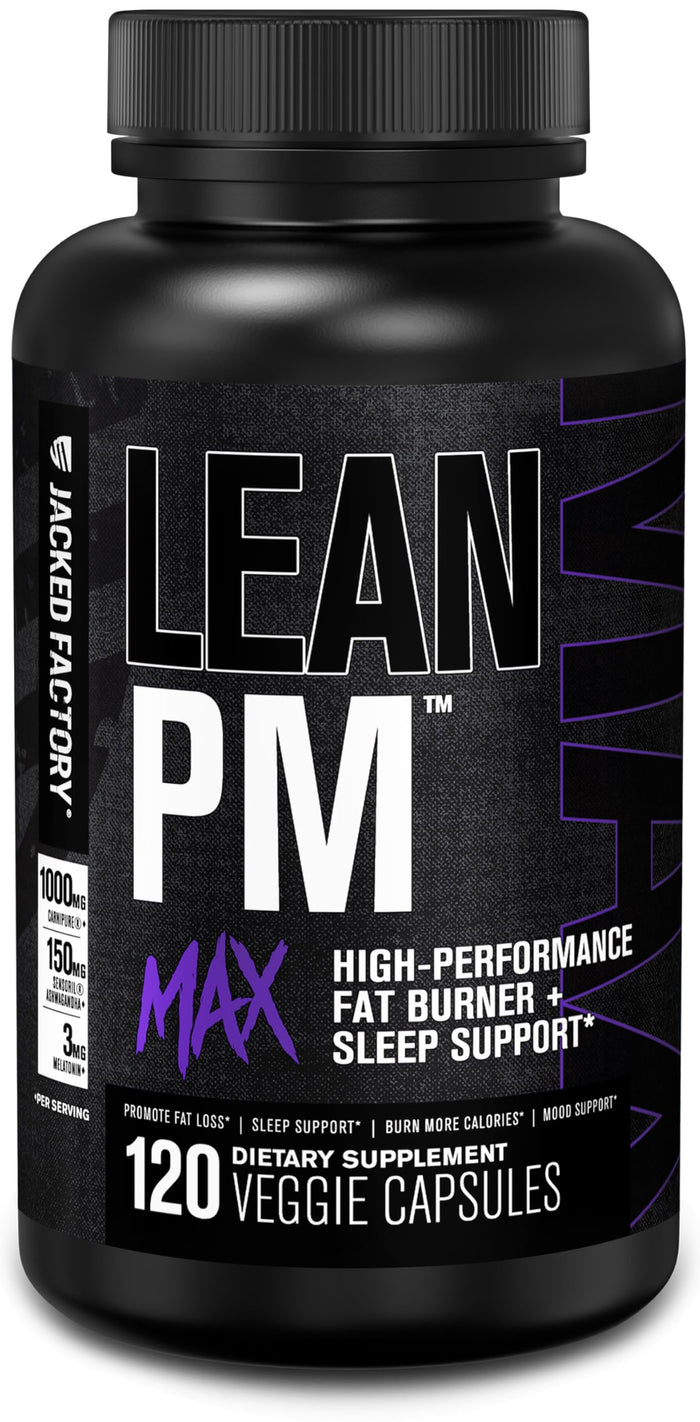 Jacked Factory Lean PM Max – Fat Burner & Sleep Support (120 Diet Pills)