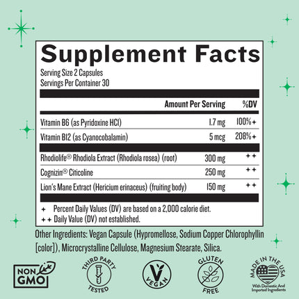 Legendairy Milk Clever Girl: Focus Support with Lion’s Mane & Citicoline | Memory & Mental Clarity for Women | 30 Servings