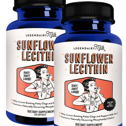 Legendairy Milk Sunflower Lecithin 1200mg – Lactation Support (200 Softgels x2, USA Made)