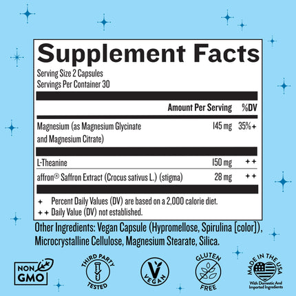 Miss Bliss Daily Stress Support – Saffron, L-Theanine & Magnesium | Legendairy Milk 60 Capsules