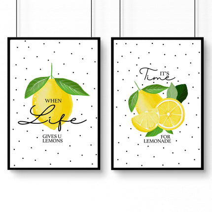 Lemons print | Set of 2 wall art prints