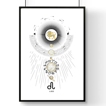 Leo zodiac sign wall art print