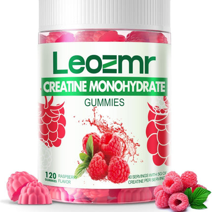 Leozmr Creatine Monohydrate Gummies 5000mg – Raspberry, 120 Gummies
