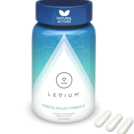 Levium Maximum Strength Stress Relief Supplement | Calming Mood Support with KSM-66 Ashwagandha, GABA & Magnesium | 90 Capsules