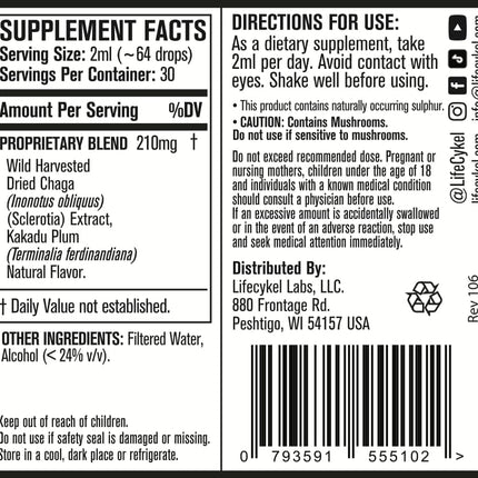 Life Cykel This is It Pack: Chaga, Lion's Mane & Cordyceps – Full-Spectrum Mushroom Extract for Energy, Clarity & Immune Support | Vegan, Non-GMO