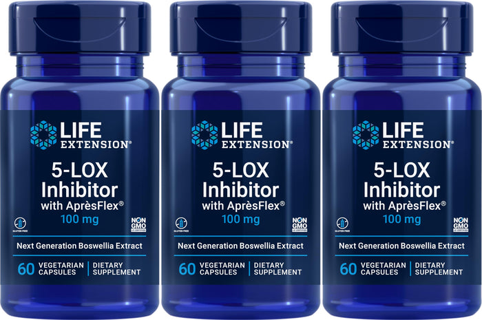 Life Extension 5-LOX Inhibitor with AprèsFlex 100 mg – 60 Vcaps (Pack of 3)