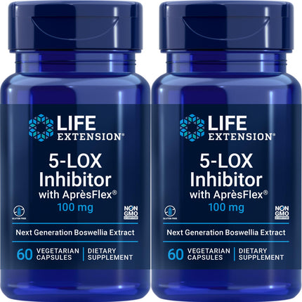 Life Extension 5-LOX Inhibitor with ApresFlex 100 mg – 60 Veg Caps (Pack of 2)