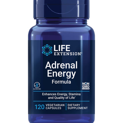 Life Extension Adrenal Energy Formula – Stress Support with Holy Basil, Ashwagandha, Cordyceps & Bacopa, 120 Vegetarian Capsules