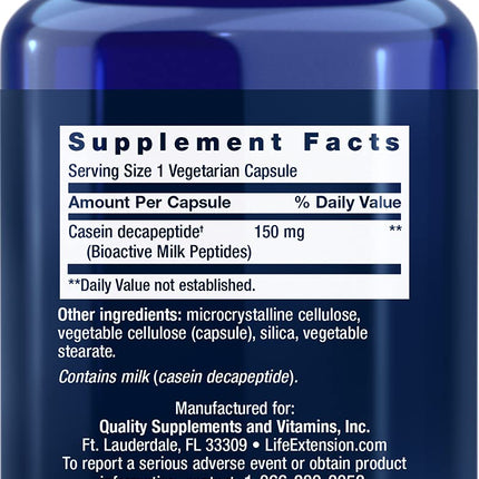Life Extension Bioactive Milk Peptides - 150 mg - 30 Veg Caps (Pack of 3)