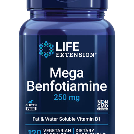 Life Extension Mega Benfotiamine 250 mg | Fat-Soluble Vitamin B1, 120 Capsules