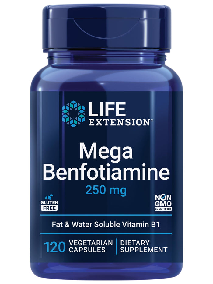 Life Extension Mega Benfotiamine 250 mg | Fat-Soluble Vitamin B1, 120 Capsules