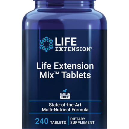 Life Extension Mix Tablets – High-Potency Multi-Nutrient Formula for Whole-Body Health (Gluten-Free, 240 Tablets)