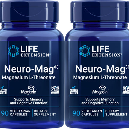 Life Extension Neuro-mag Magnesium L-threonate, 90 Count (2 Pack) – Brain Support & Focus