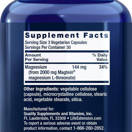 Life Extension Neuro-mag Magnesium L-threonate, 90 Count (2 Pack) – Brain Support & Focus