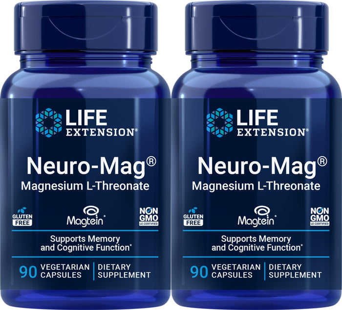 Life Extension Neuro-mag Magnesium L-threonate, 90 Count (2 Pack) – Brain Support & Focus