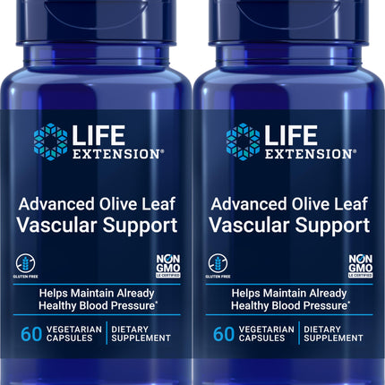 Life Extension Advanced Olive Leaf Vascular Support, 60 Vegetarian Capsules (Pack of 2)