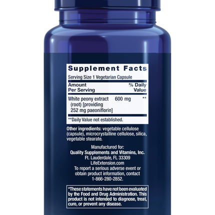 Peony Immune by Life Extension – White Peony Root Immune Support, Gluten-Free, Non-GMO, 60 Capsules