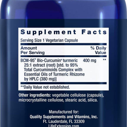 Life Extension Super Bio-Curcumin Turmeric Extract 400 mg - 60 Vegetarian Capsules (Pack of 3)