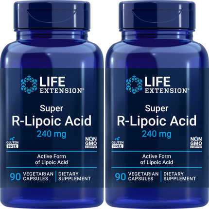 Life Extension Super R-Lipoic Acid 240 mg - 90 Vegetarian Capsules (Pack of 2)