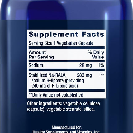 Life Extension Super R-Lipoic Acid 240 mg - 90 Vegetarian Capsules (Pack of 2)