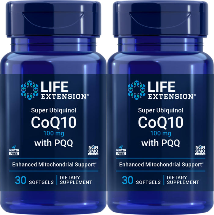 Life Extension Super Ubiquinol CoQ10 with PQQ, 30 Softgels – Pack of 2