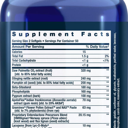 Life Extension Ultra Prostate Formula – 100 Softgels for Prostate Support | Non-GMO