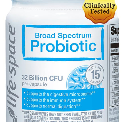 Life-Space Premium Broad Spectrum Probiotics — 32B CFU, 15 Strains, 60 Veg Capsules