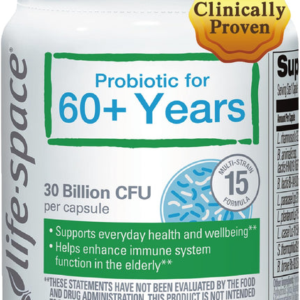 Life-Space Probiotic 60+ | 30B CFU, 60 Caps, Immune & GI Health